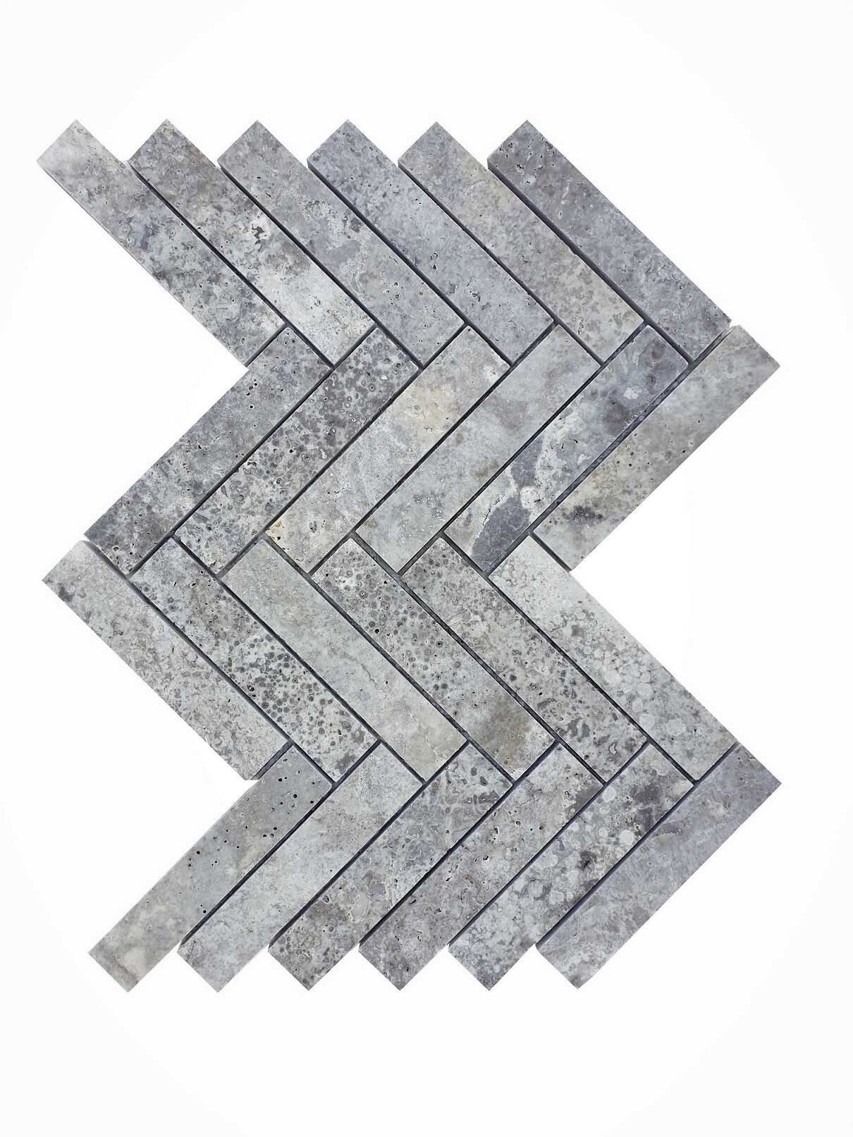 125x6-herringbone_silver_travertine_filled_honed_mosaic
