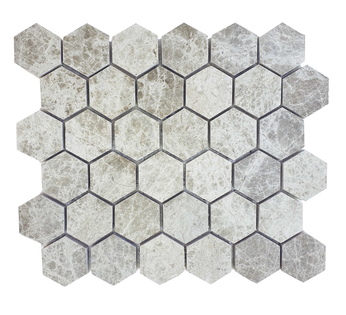 2-hexagon_silver_beige_marble_polished_mosaic-light-emperador
