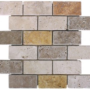 2x4_brick_mix_travertine_tumbled_mosaic