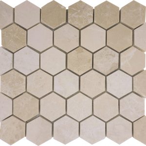 hexagon_2_cream_beige_marble_polished_mosaic